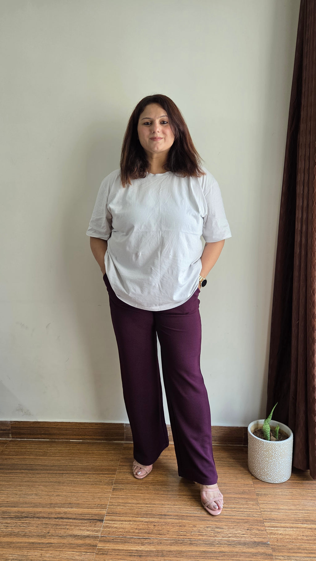 Lycra Blend Pants - Purple