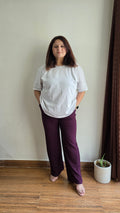 Lycra Blend Pants - Purple