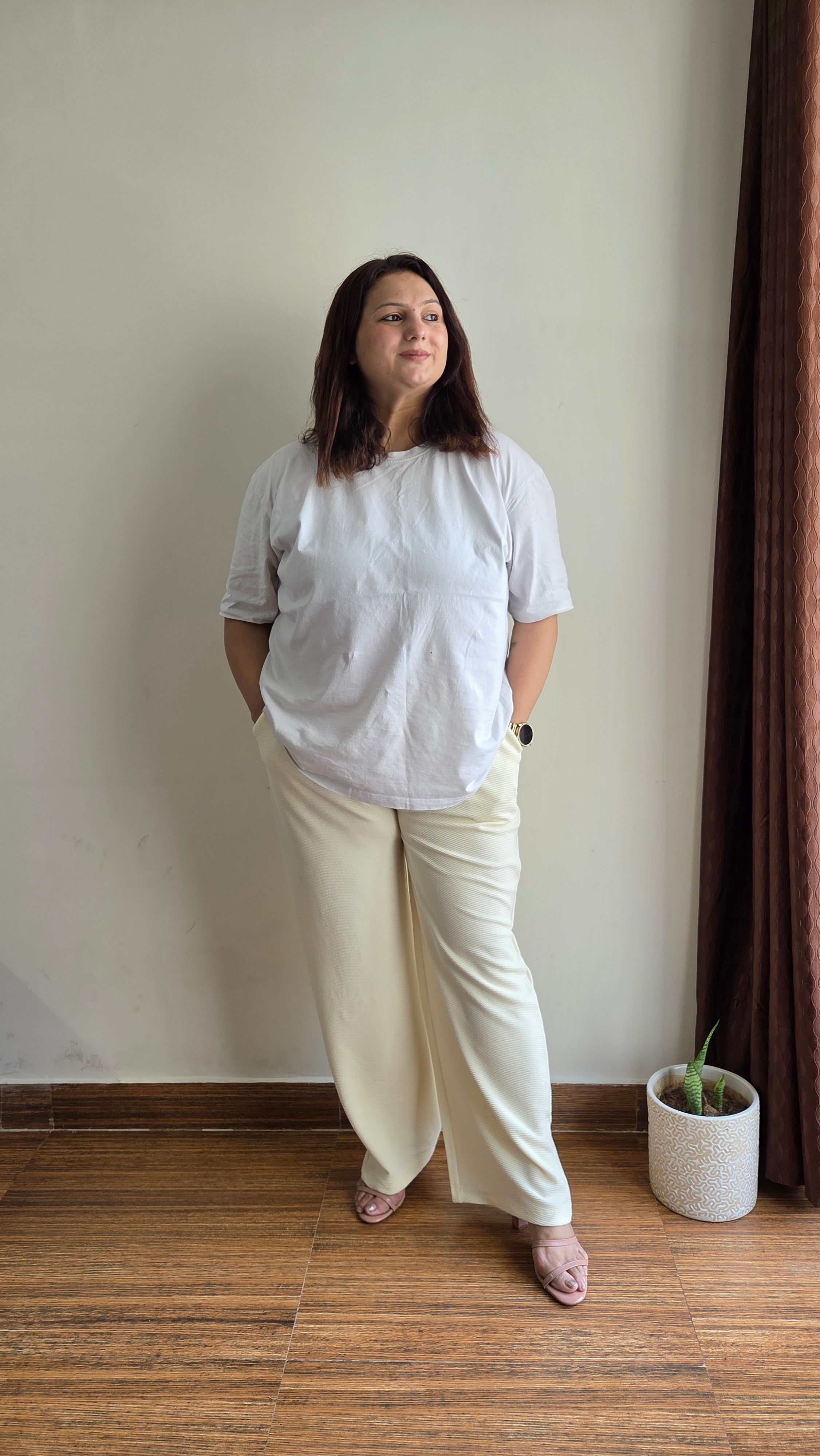 Lycra Blend Pants - Off White