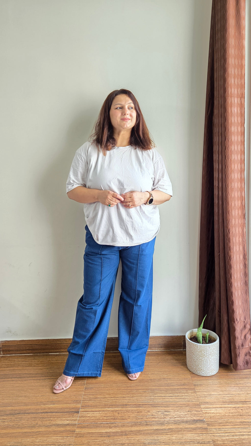Women Straight Fit Non-Stretchable Denim Pants - Blue